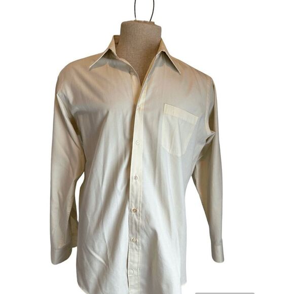 Yves Saint Laurent Men Button Down Sz 16 ( 32/33) Pocket Accent Yellow